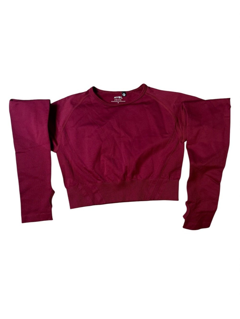 AYBL Wine Seamless Crop Long Sleeve Top